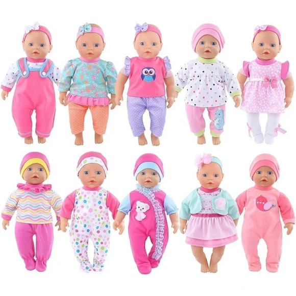 10 Sets Total 26 Pcs Doll Accesories for 10 inch Baby Dolls 12 inch Baby Dolls - Picture 1 of 14